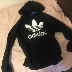 ♡ adidas originals black hoodie ♡